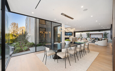 Spacious open-plan kitchen in a modern house