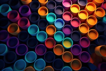 Abstract colorful 3d cylinders background