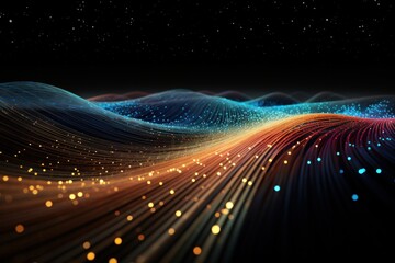 Fototapeta na wymiar glowing colorful Data fiber transfer , technology futuristic background