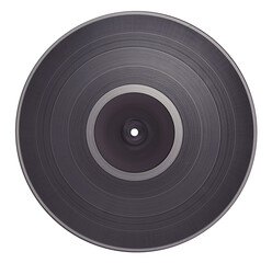 Old vinyl record isolated, transparent png.