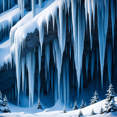 icicles in Winter, ai-generatet