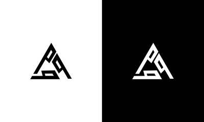 initial P triangle monogram logo design vector