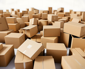 cardboard boxes on a white background