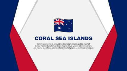 Coral Sea Islands Flag Abstract Background Design Template. Coral Sea Islands Independence Day Banner Cartoon Vector Illustration. Coral Sea Islands Background