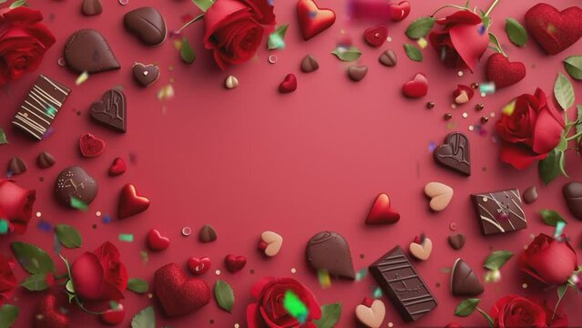 Valentine's day holiday artwork,love,heart,pink,holiday, animation potrait Loop for advertising and your projects