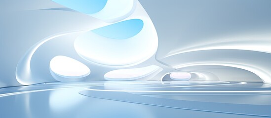White architectural design background with a futuristic aesthetic, illustrated with a .