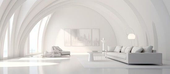illustration of a white interior room.