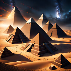 large ancient pyramids, ai-generatet