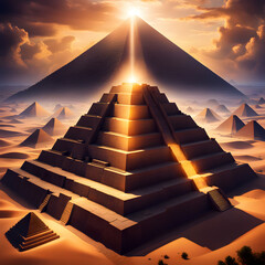 large ancient pyramids, ai-generatet