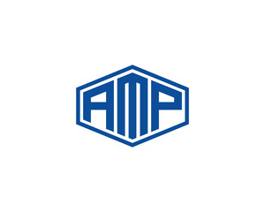 AMP logo design vector template