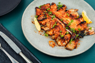 Fried or baked mackerel.