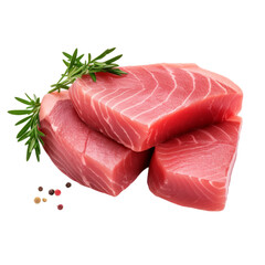 tuna fillet isolated on white background. With clipping path. 
