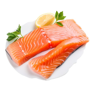 trout fillet isolated on white background. With clipping path. 