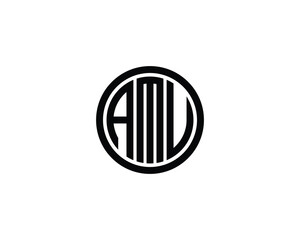 AMU Logo design vector template