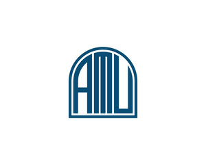 AMU Logo design vector template