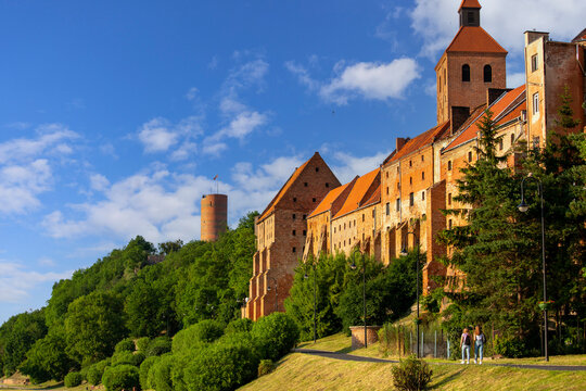 14th century Grudziadz Granaries, fortification complex of river bank on the Vistula river, Grudziadz, Poland