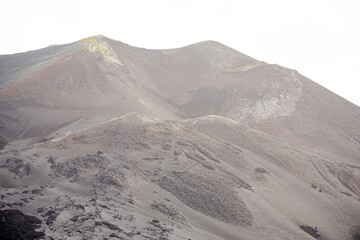 close-up of the crater of the Tajogaite volcano in La Palma