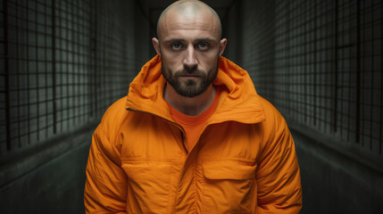 Convict in an orange jacket