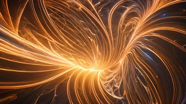 A golden spiral of light creates a scene reminiscent of the infinite cosmos.
