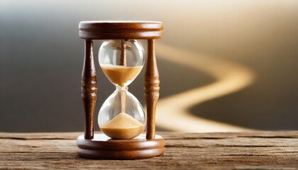 Warm mode of hourglass as time passing concept. Life time passing. isolated white background; close up