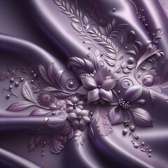 Closeup of purple satin or silk texture background. Copy space  with  elegant wallpaper design