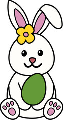 Easter bunny in cartoon style vector
