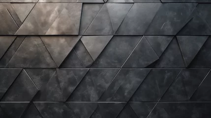 Fotobehang Abstract Geometric Black and White Seamless Pattern Background, Tiles triangle wallpaper 3D ready tiles © atitaph