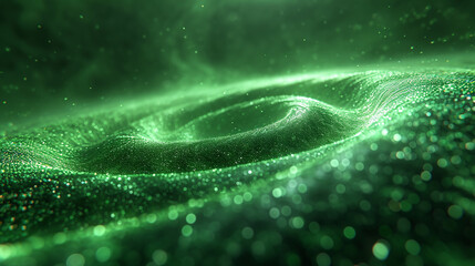 Green Fantasy Fractal Lines Baclground