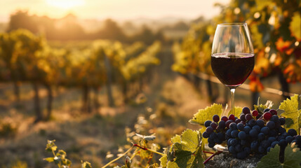 Glass of Wine on Table