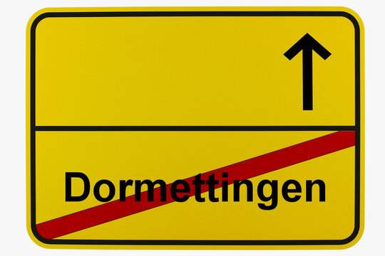 Illustration eines Ortsausgangsschildes von Dormettingen in Baden-W&uuml;rttemberg
