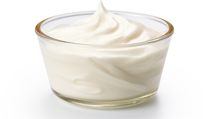 Glass of Yogurt on White Surface