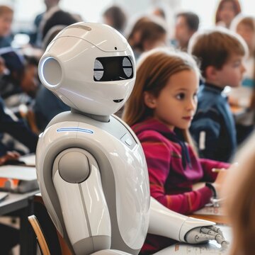 Advances in robot technology learn with children, interact with humans and sit in class, both for advertising, blogs, education, web, social media, business, etc. Generative Ai