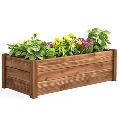 raised garden bed, front view, isolated on white