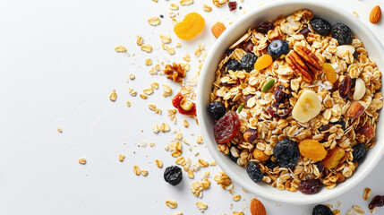 Bowl of Granola with Dried Fruit and Nuts