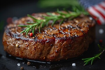 Steak with a Twist: Seasoned with Herbs and Spices for a Delicious Dinner Generative AI