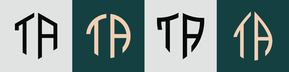 Creative simple Initial Letters TA Logo Designs Bundle.