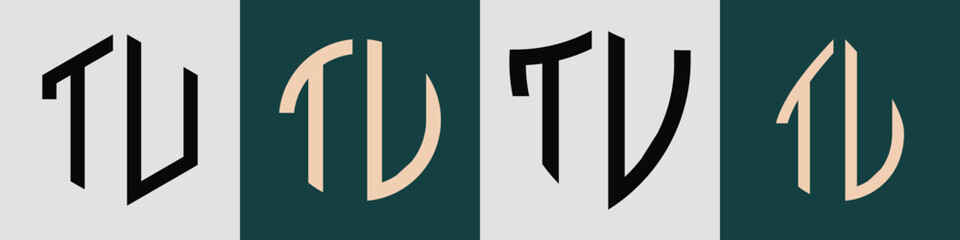 Creative simple Initial Letters TU Logo Designs Bundle. © GFX Alpha