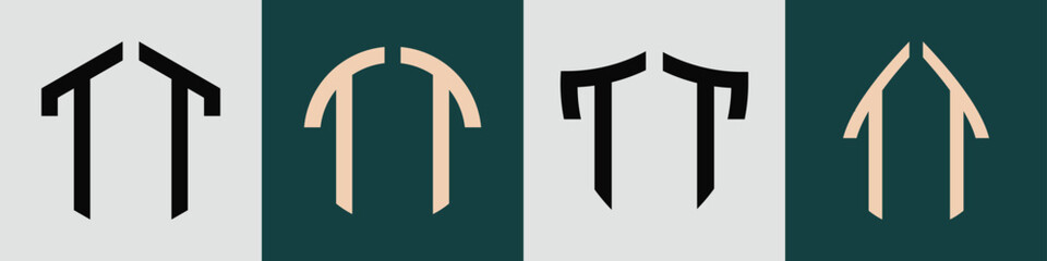 Creative simple Initial Letters TT Logo Designs Bundle.