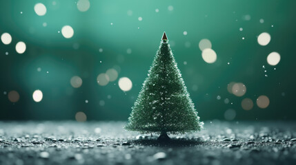 Small Christmas Tree on Snowy Ground