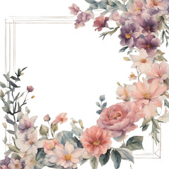 Naklejka na ściany i meble flowers frame - 1
