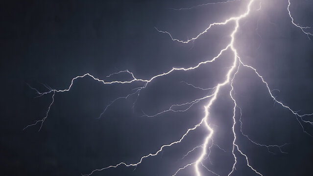 a lightning bolt striking through the dark sky