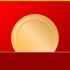 red podium luxury podium square social media banner instagram red background and gold