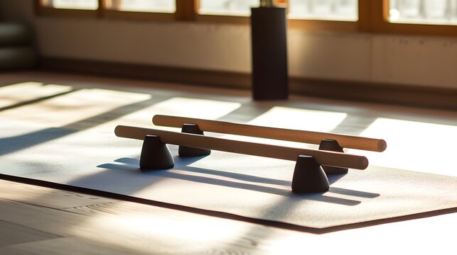 Balance Training Equipment on Wooden Floor