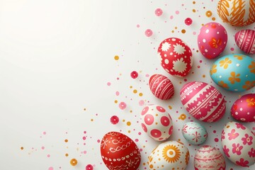 Easter  illustration minimalism copy space Easter eggs