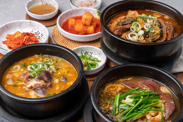 Yangpyeong, hangover soup, sundaeguk, Korean food, bone hangover soup, side dishes, salted shrimp, earthenware, kkakdugi,