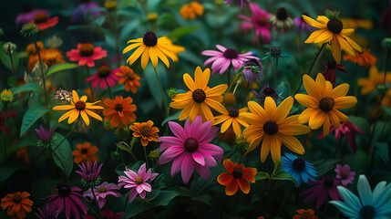 In a vibrant garden, diverse flowers bloom, each embodying a unique trait. Their colorful beauty symbolizes individual strength, celebrating diversity within a harmonious ecosystem.