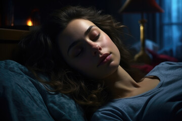 Woman Resting in Bed