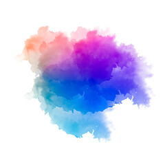 Abstract multicolored watercolor splashes on a white background