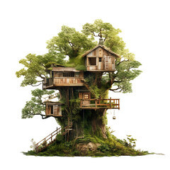 Treehouse isolated on transparent background