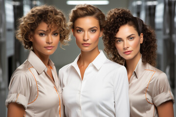 Fototapeta premium Group of Three Women Standing Together